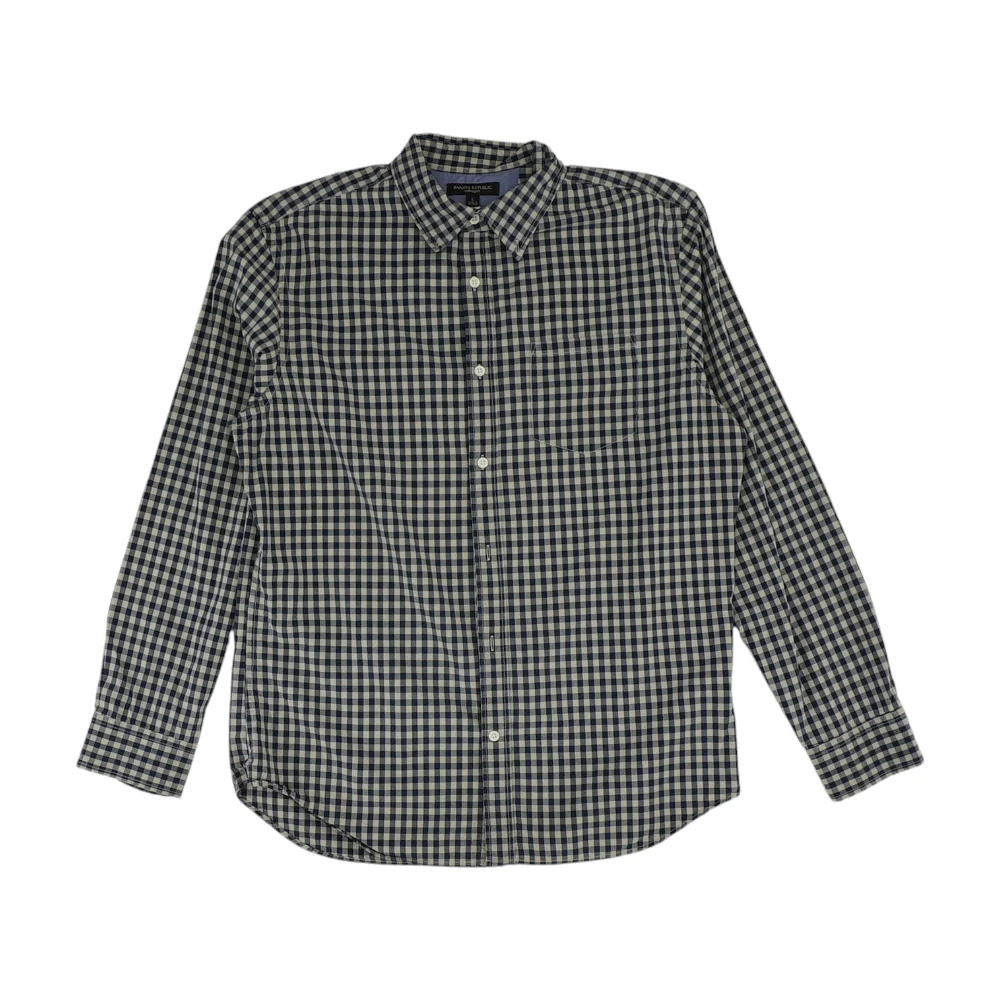 Navy Check Long Sleeve Button Down