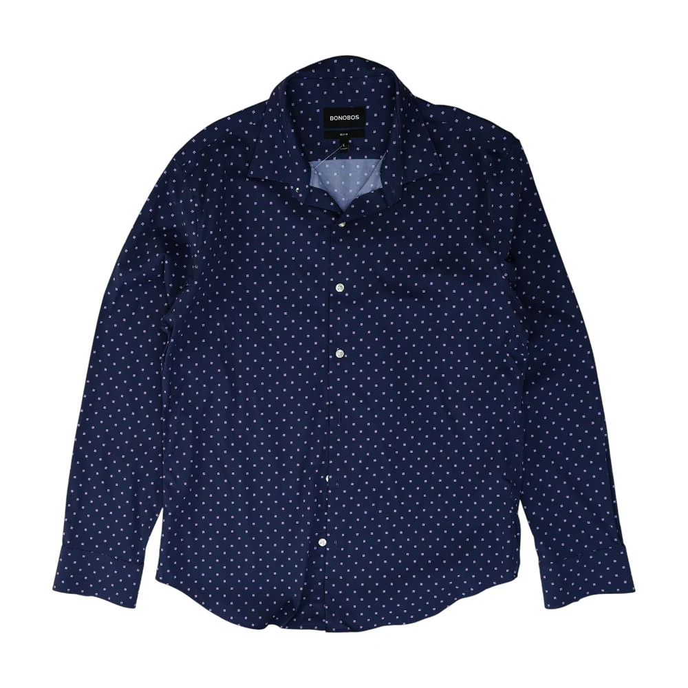 Navy Floral Long Sleeve Button Down