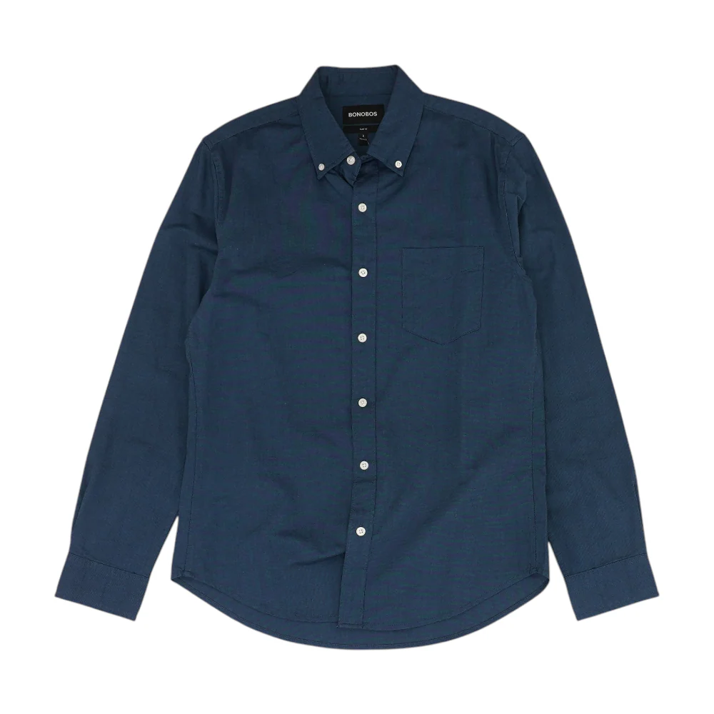 Navy Solid Long Sleeve Button Down