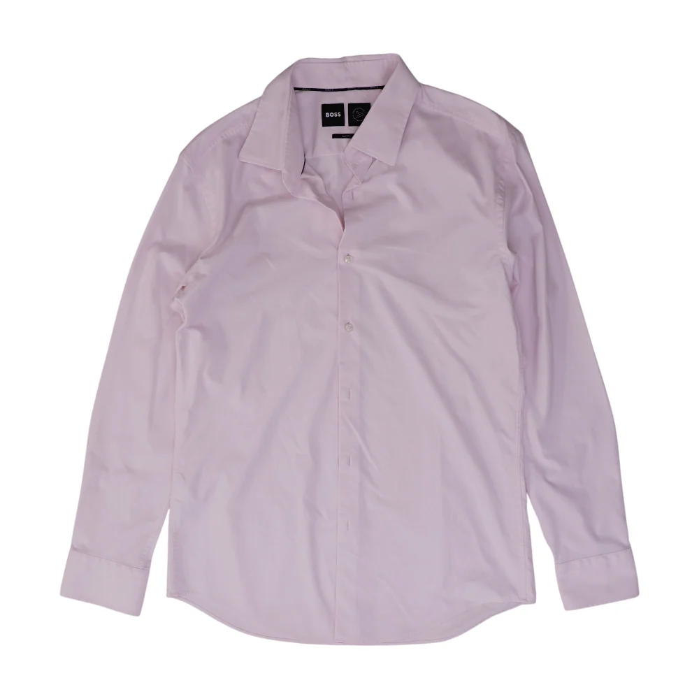 Pink Solid Long Sleeve Button Down