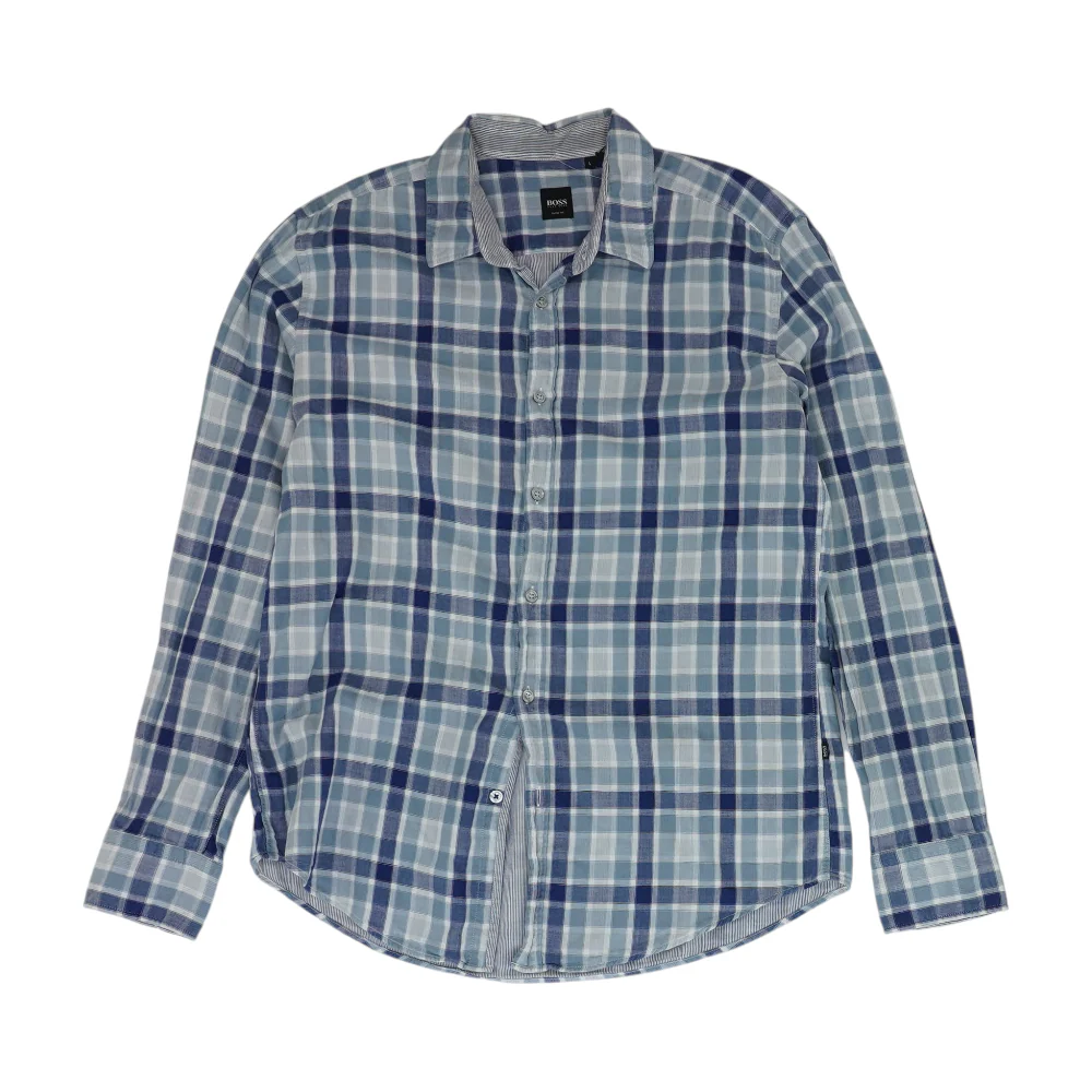 Blue Plaid Long Sleeve Button Down