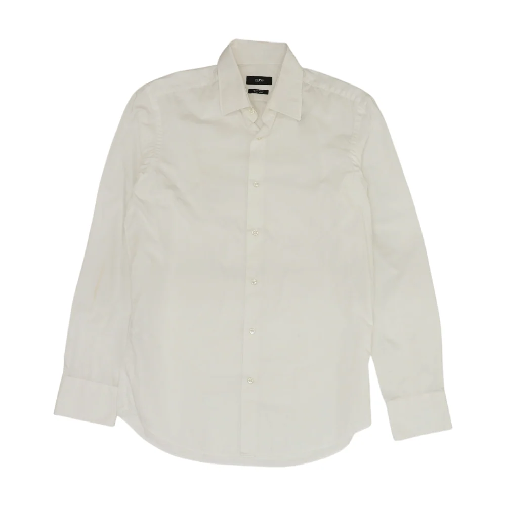 White Solid Long Sleeve Button Down