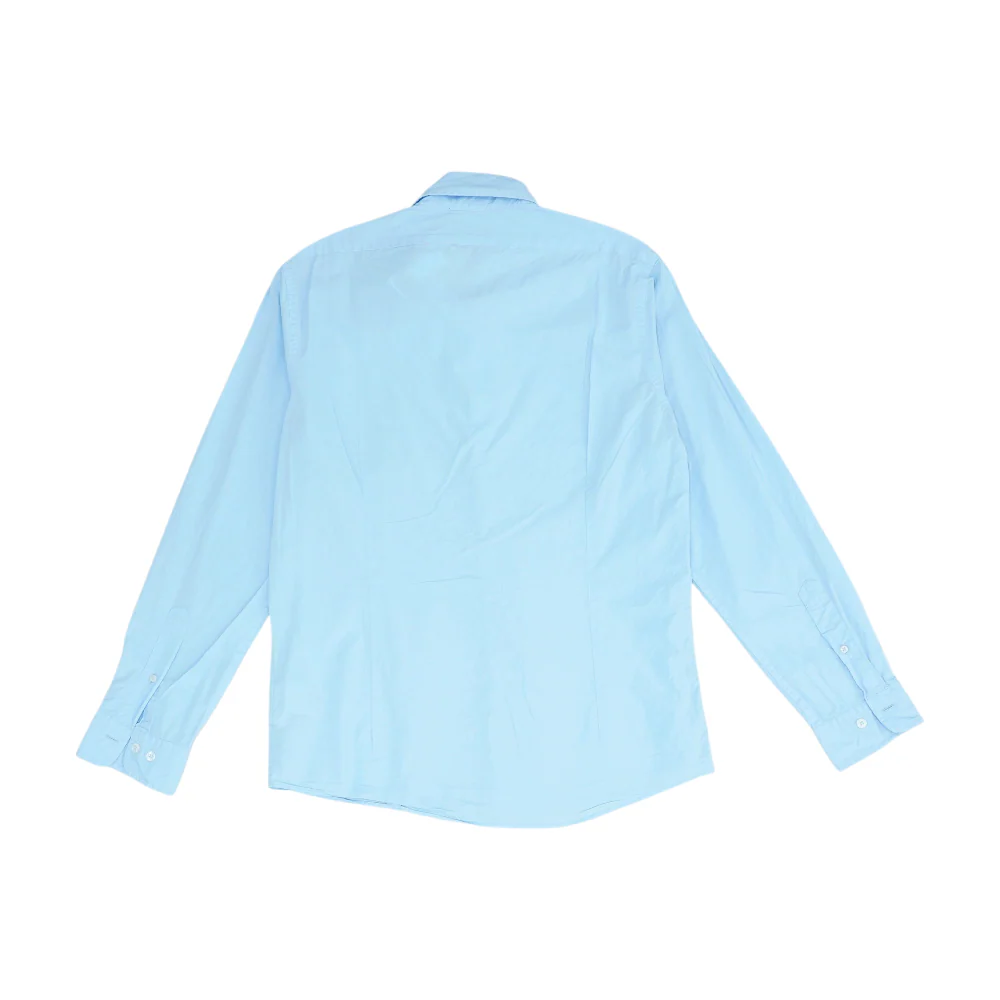 Blue Solid Long Sleeve Button Down - Image 2