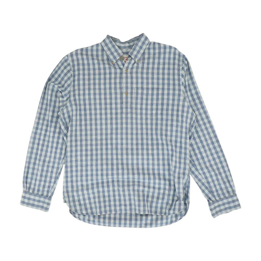 Blue Check Long Sleeve Polo