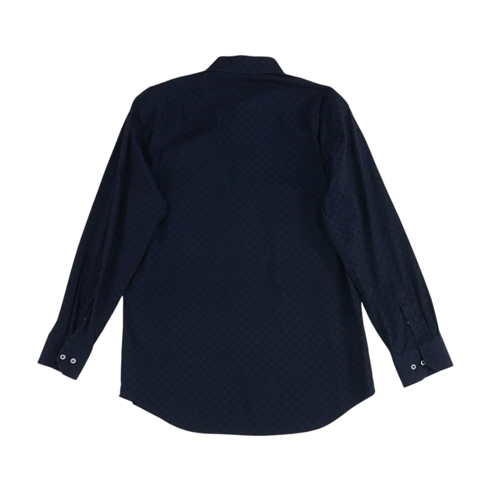 Navy Check Long Sleeve Button Down - Image 2