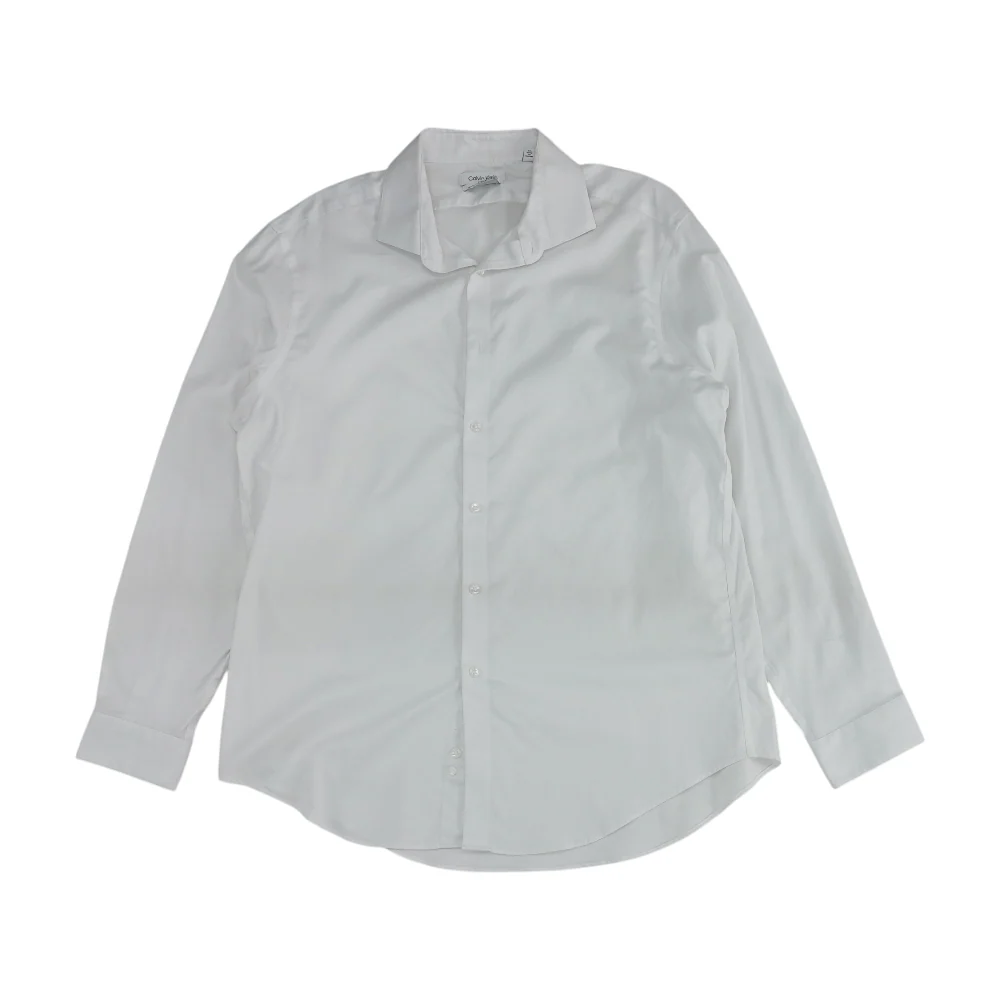 White Solid Long Sleeve Button Down