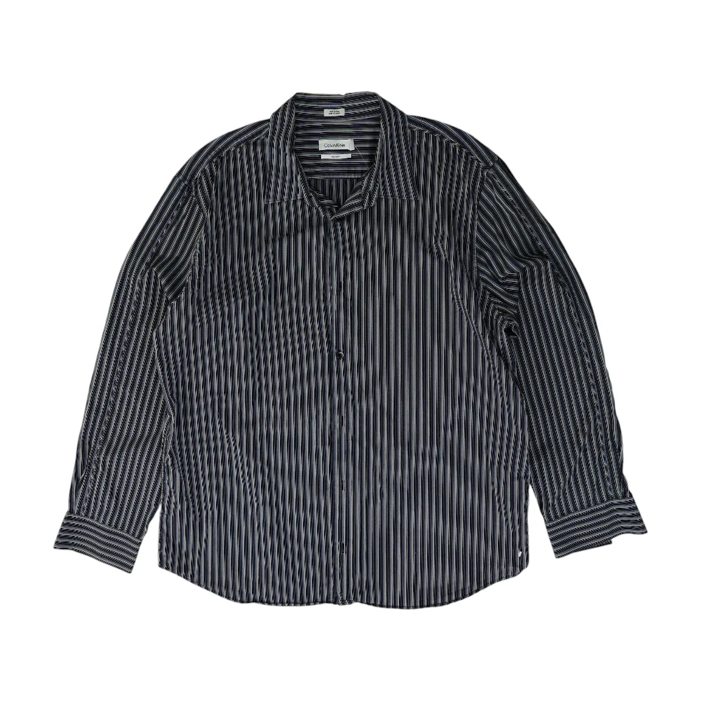 Navy Striped Long Sleeve Button Down