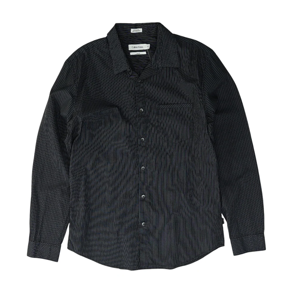 Charcoal Striped Long Sleeve Button Down