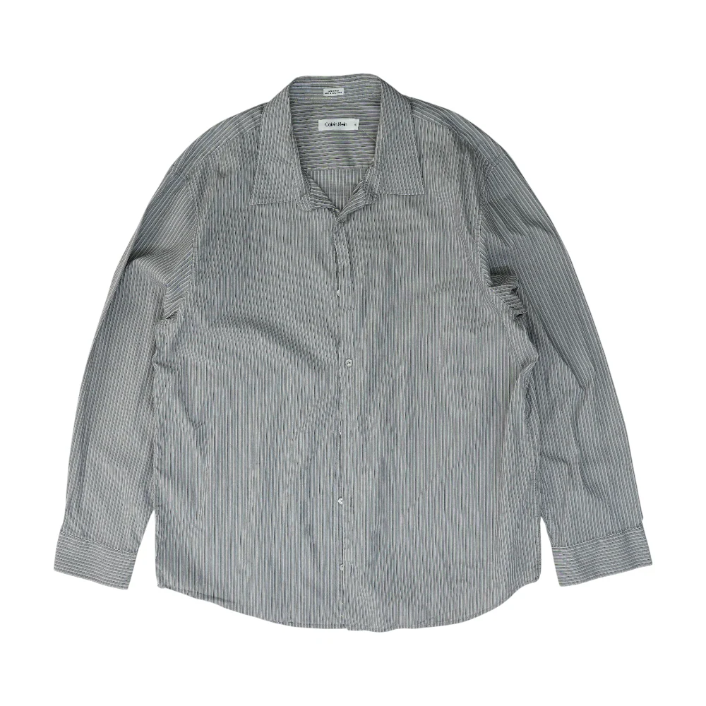 Gray Striped Long Sleeve Button Down