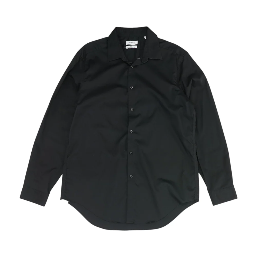 Black Solid Long Sleeve Button Down