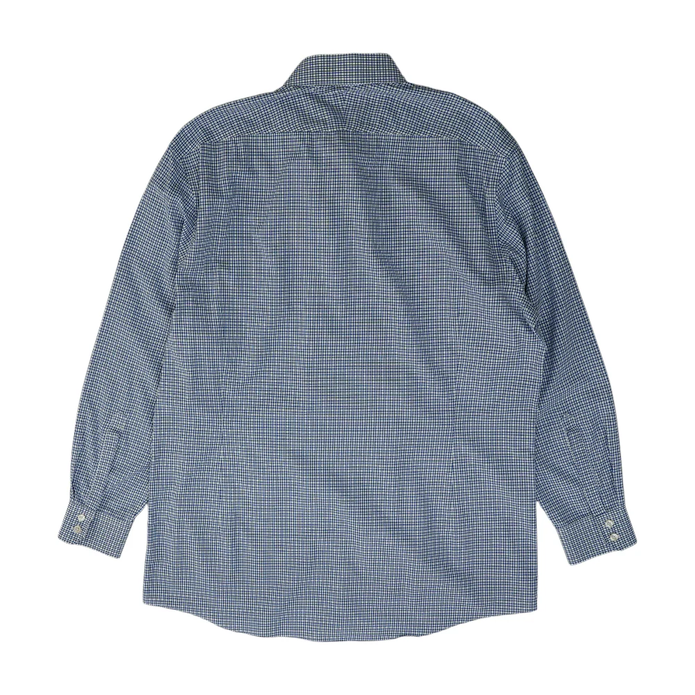 Navy Plaid Long Sleeve Button Down - Image 2