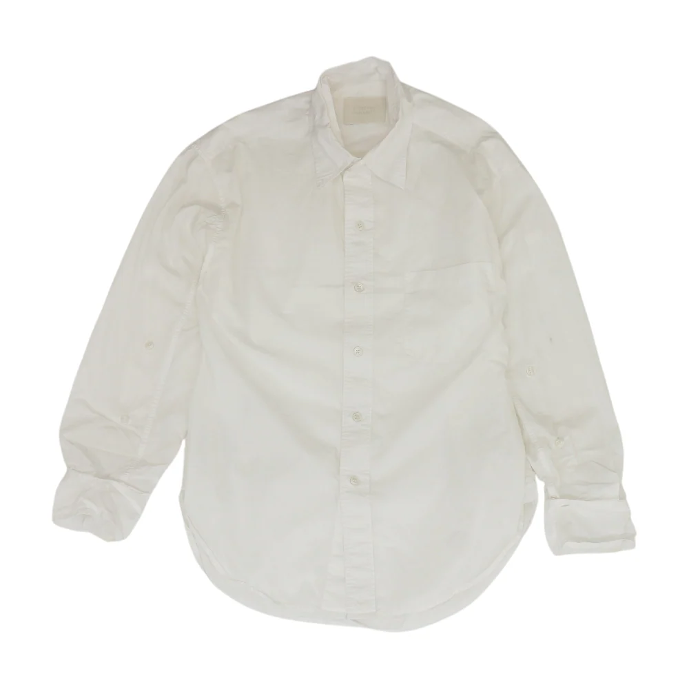 White Solid Long Sleeve Button Down