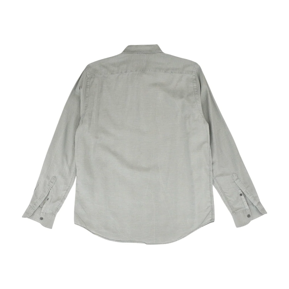 Gray Solid Long Sleeve Button Down - Image 2
