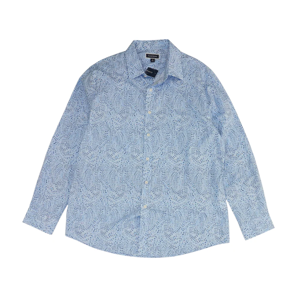 Blue Paisley Long Sleeve Button Down