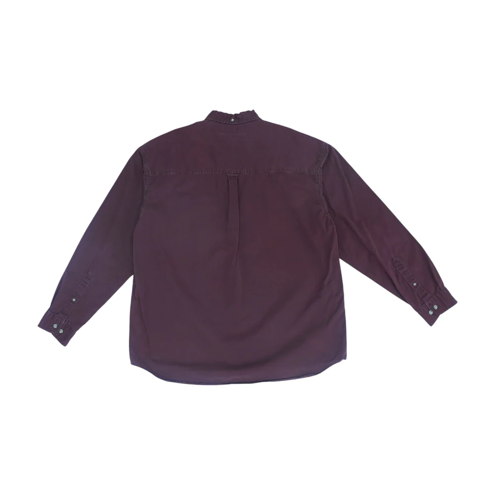 Maroon Solid Long Sleeve Button Down - Image 2