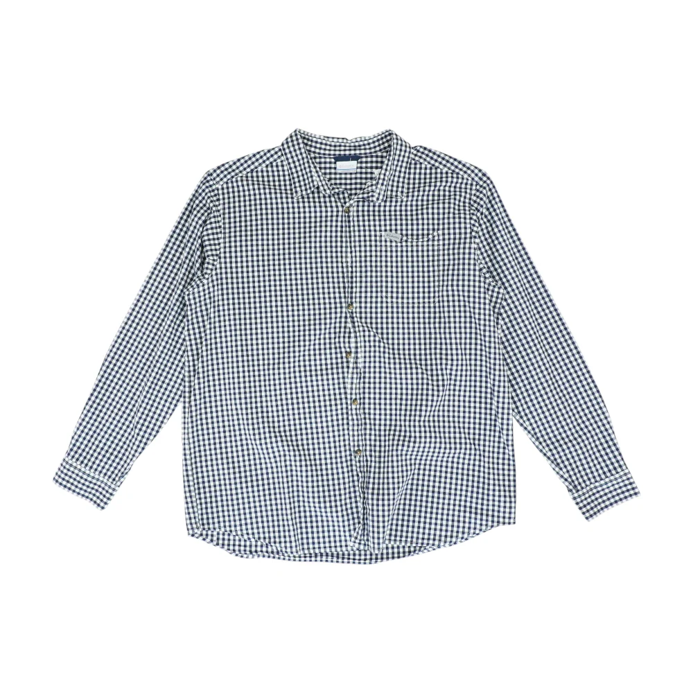 Navy Tall Check Long Sleeve Button Down