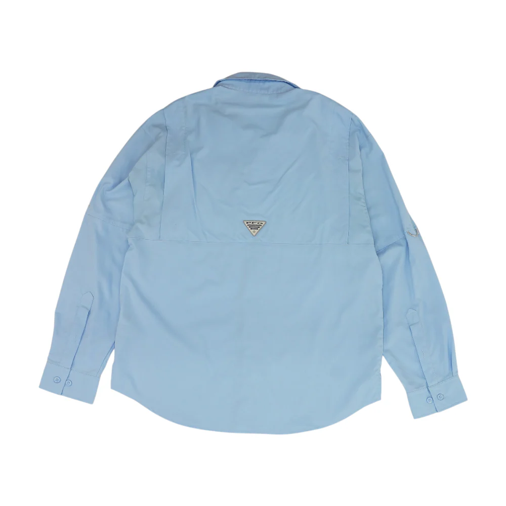 Blue Solid Long Sleeve Button Down - Image 2
