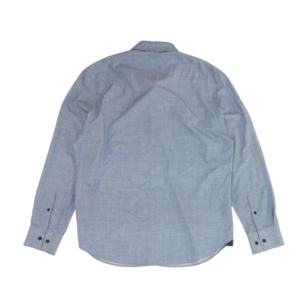 Blue Solid Long Sleeve Button Down - Image 2