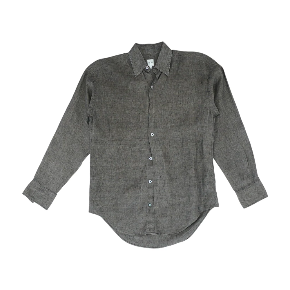 Brown Solid Long Sleeve Button Down