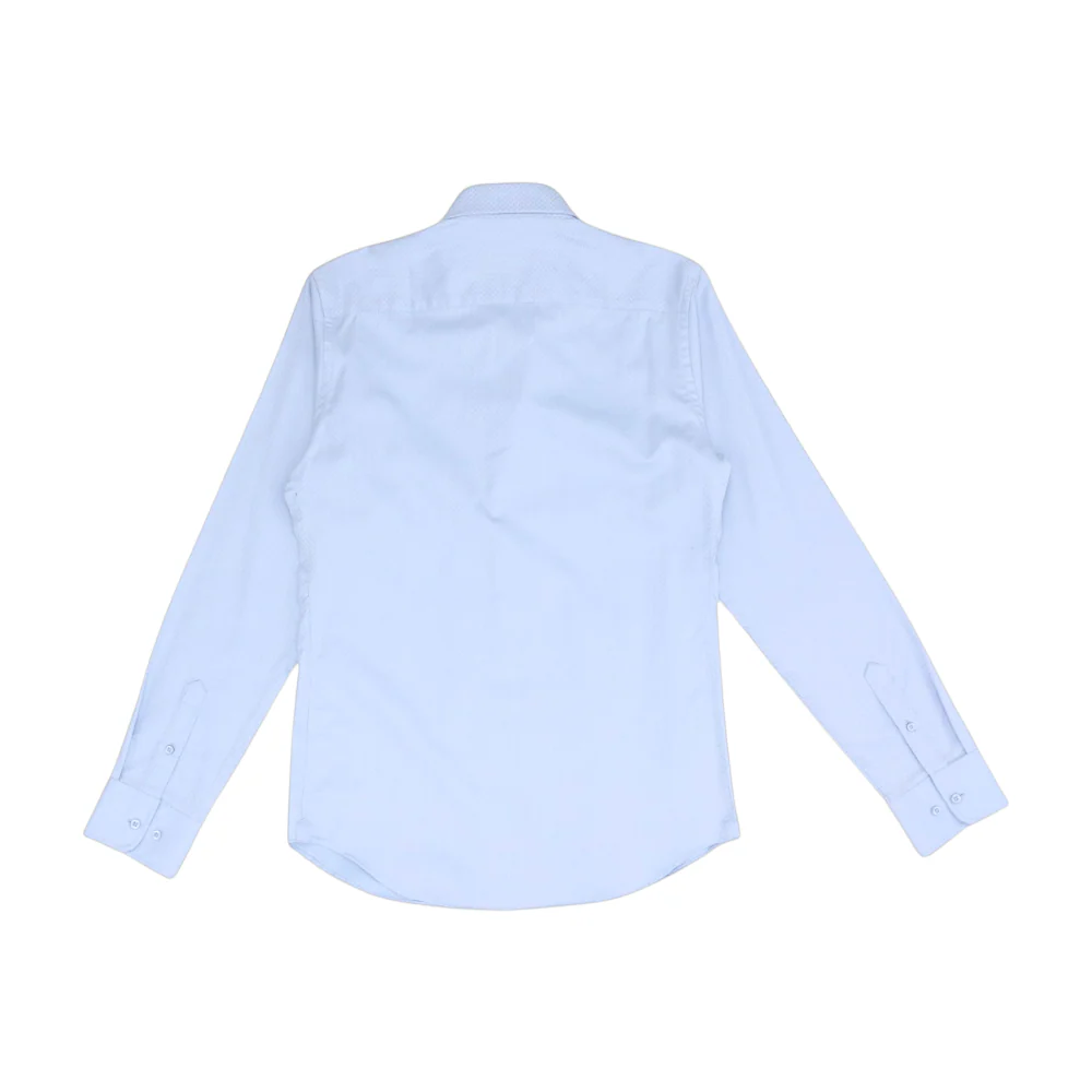 Blue Solid Long Sleeve Button Down - Image 2