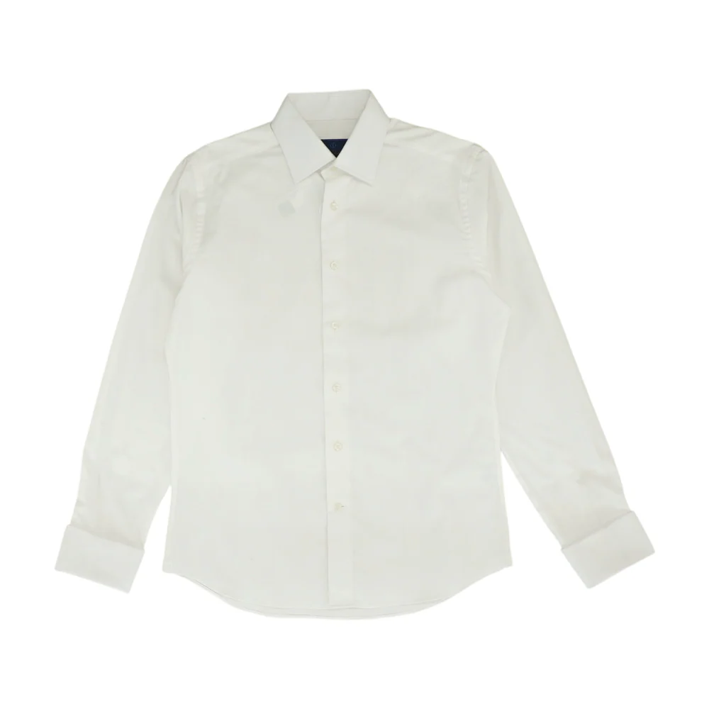 White Solid Long Sleeve Button Down