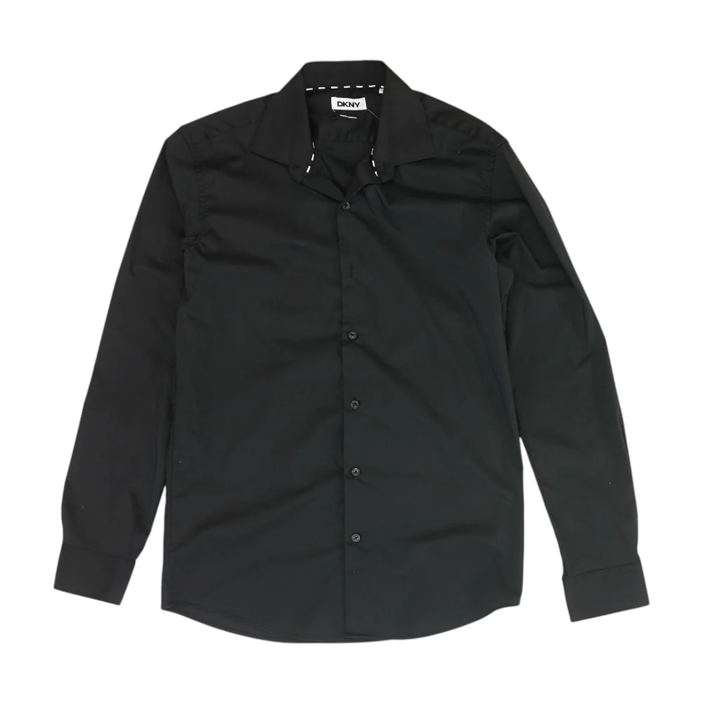 Black Solid Long Sleeve Button Down