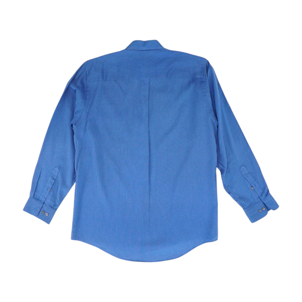 Blue Solid Long Sleeve Button Down - Image 2