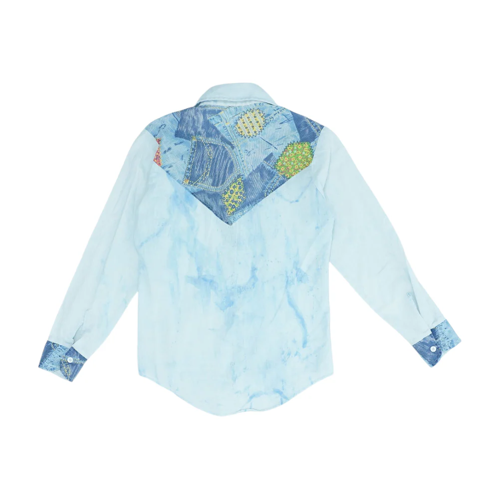Blue Print Long Sleeve Button Down - Image 2