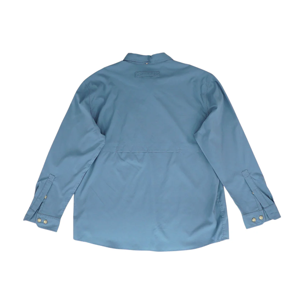 Blue Solid Long Sleeve Button Down - Image 2