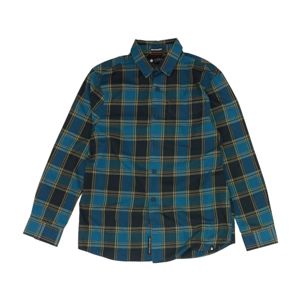 Blue Plaid Long Sleeve Button Down