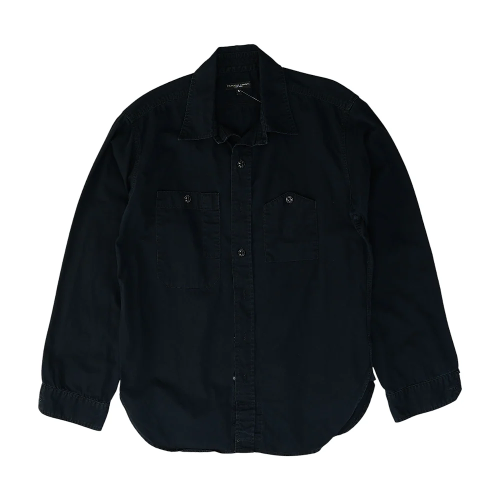 Navy Solid Long Sleeve Button Down