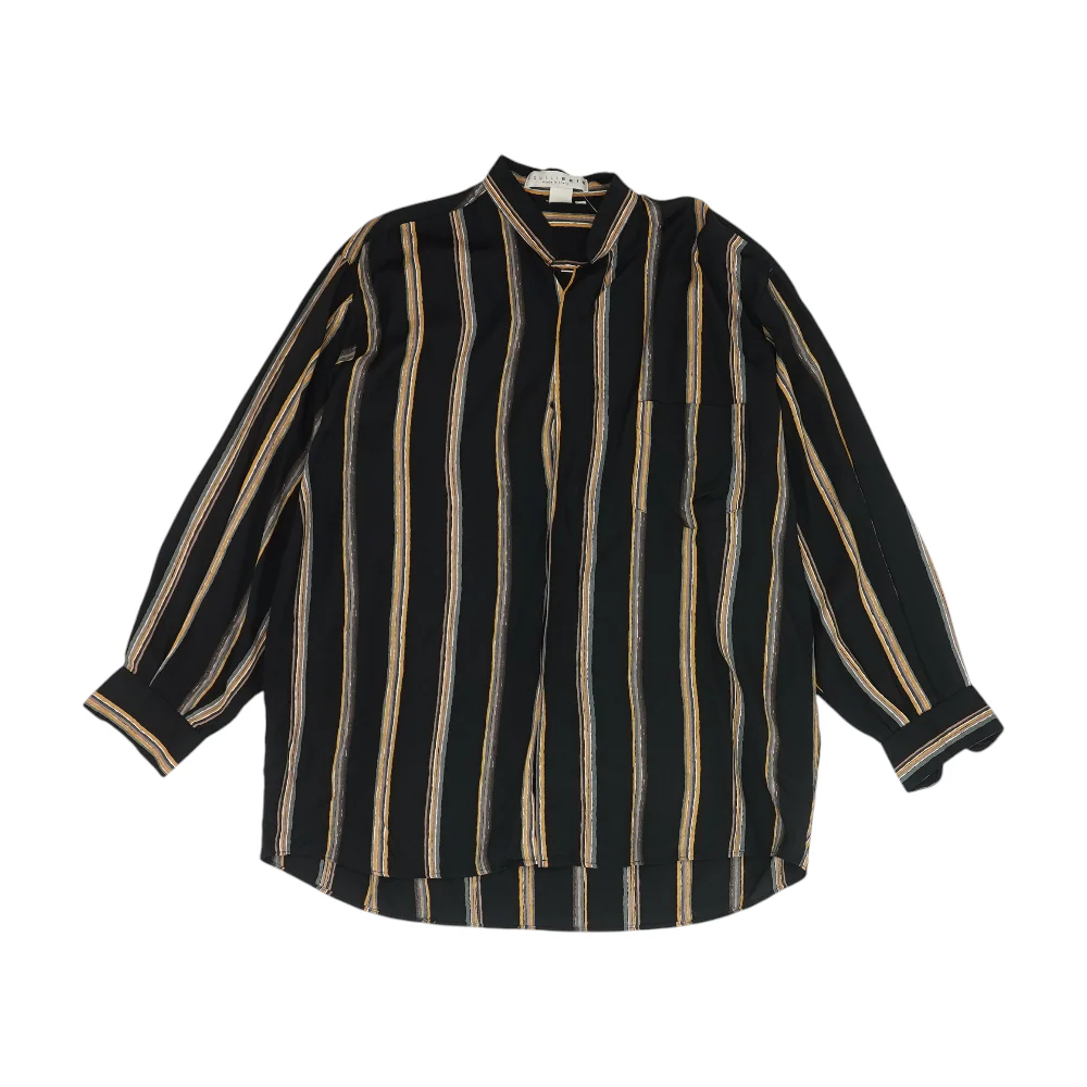 Black Striped Long Sleeve Button Down