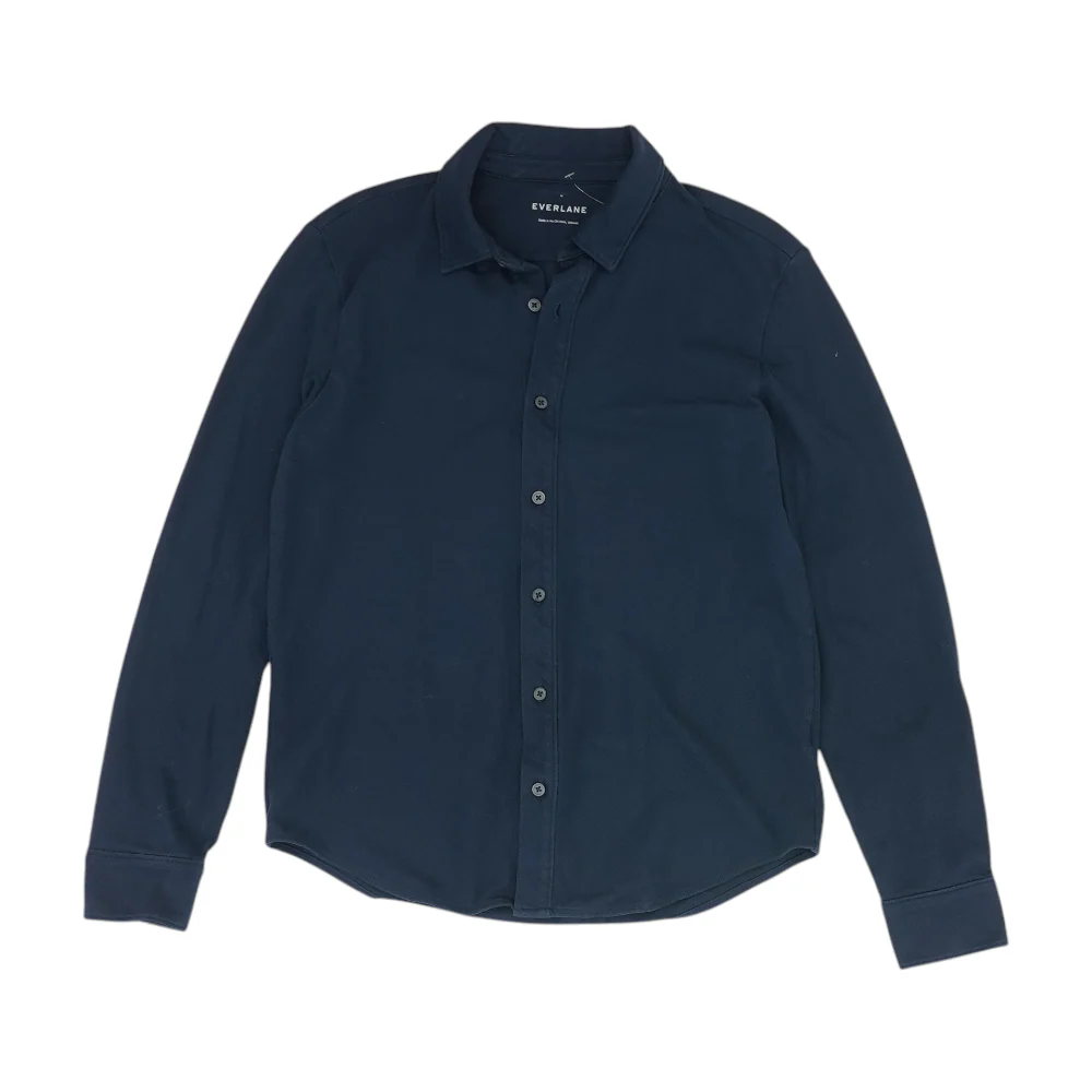 Navy Solid Long Sleeve Button Down
