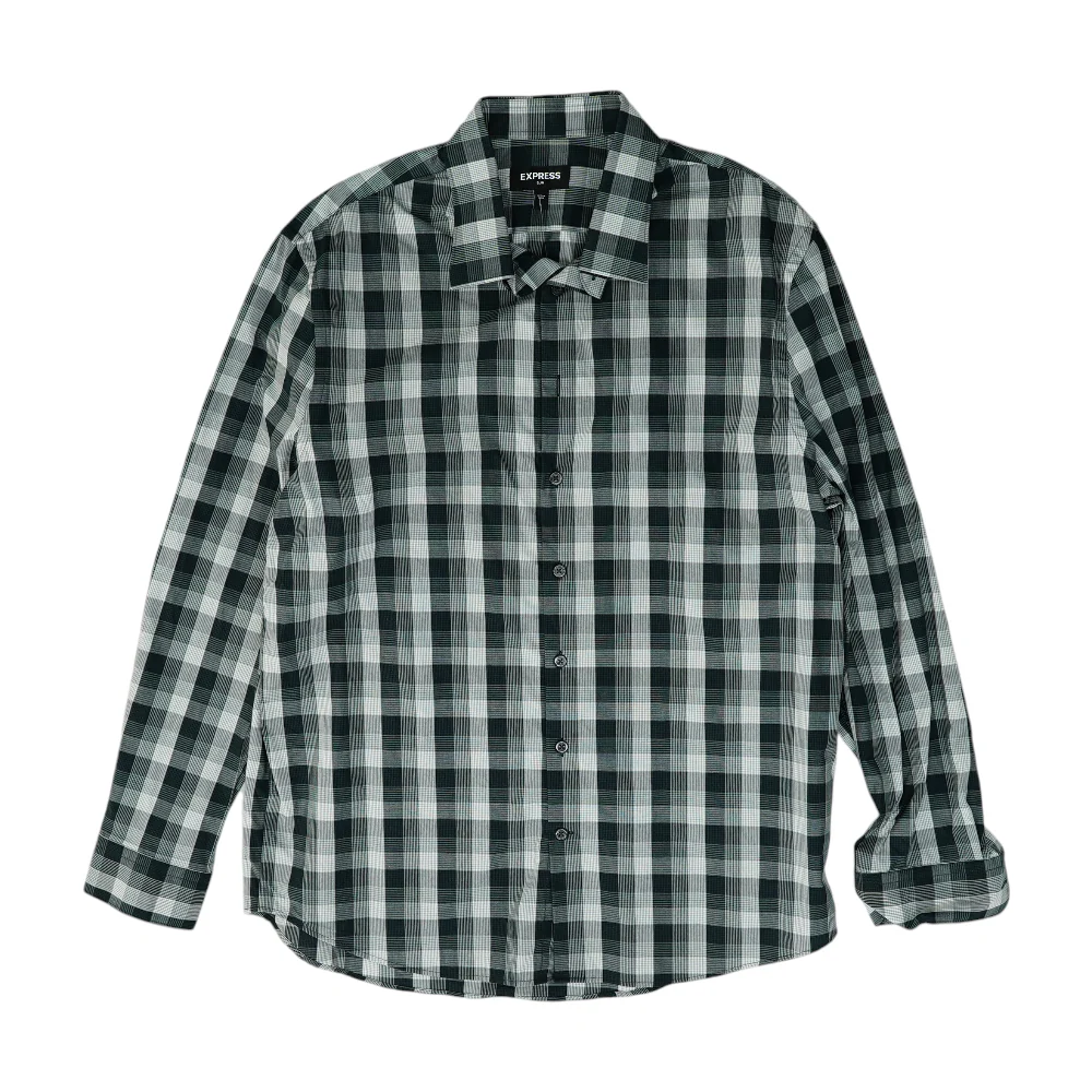 Gray Check Long Sleeve Button Down