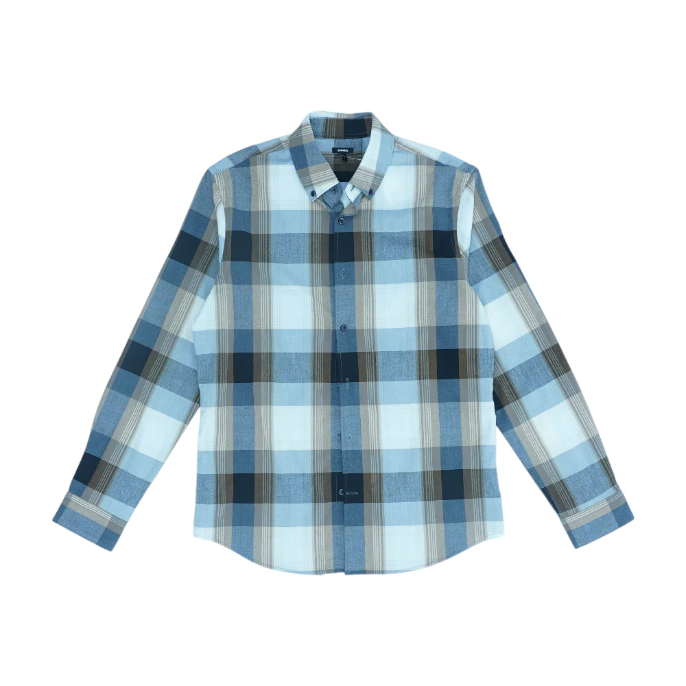 Brown Plaid Long Sleeve Button Down