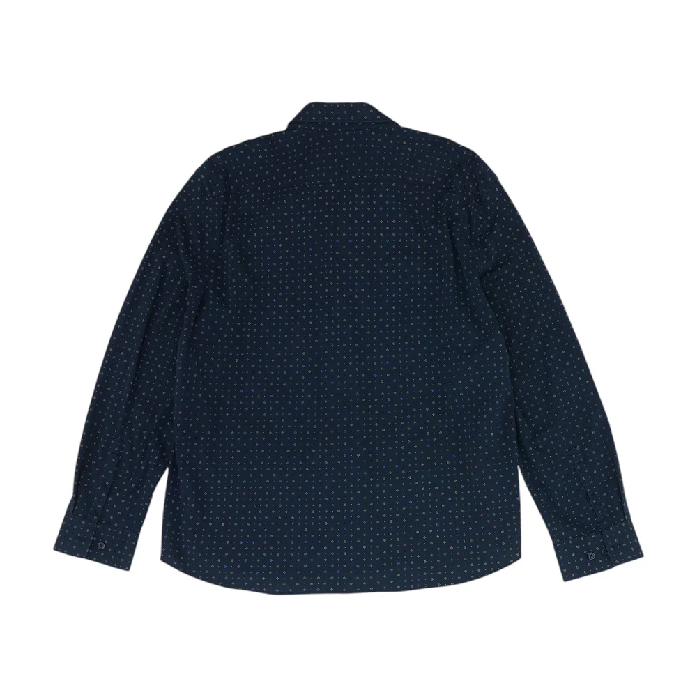 Navy Polka Dot Long Sleeve Button Down - Image 2