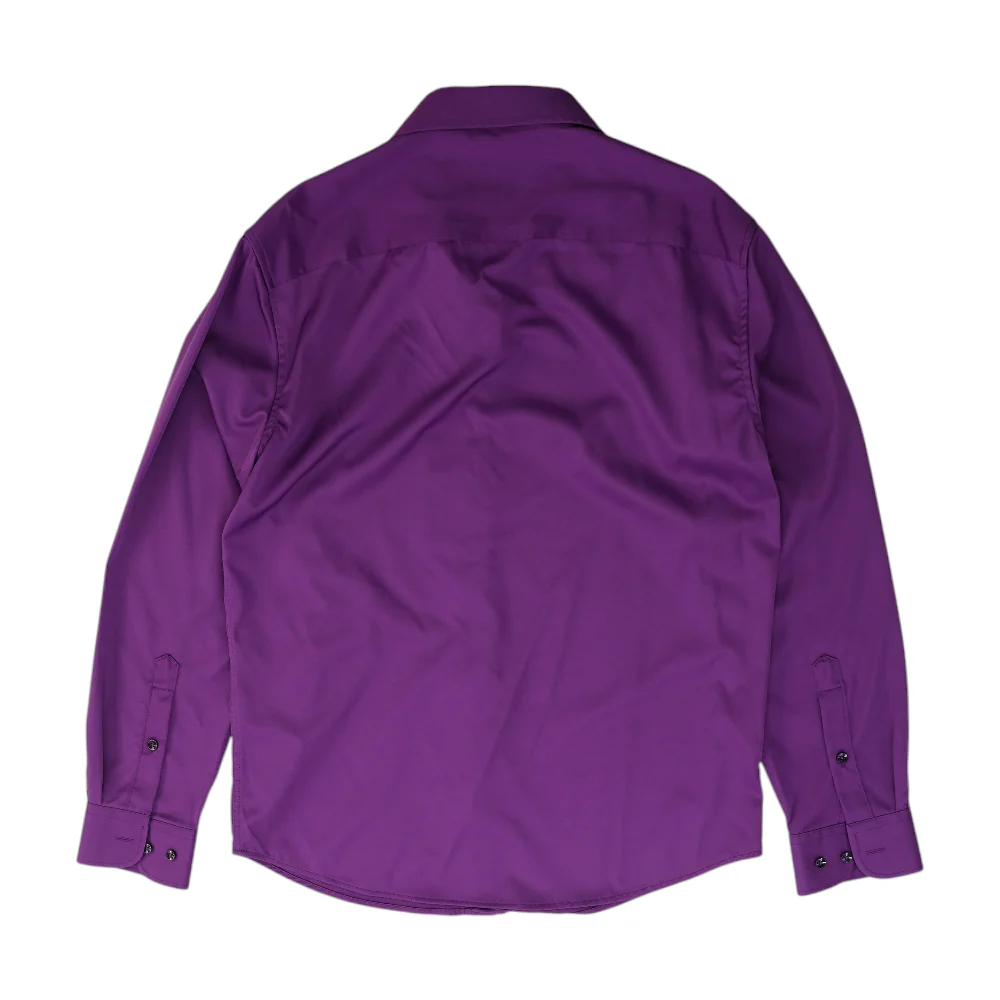 Purple Solid Long Sleeve Button Down - Image 2