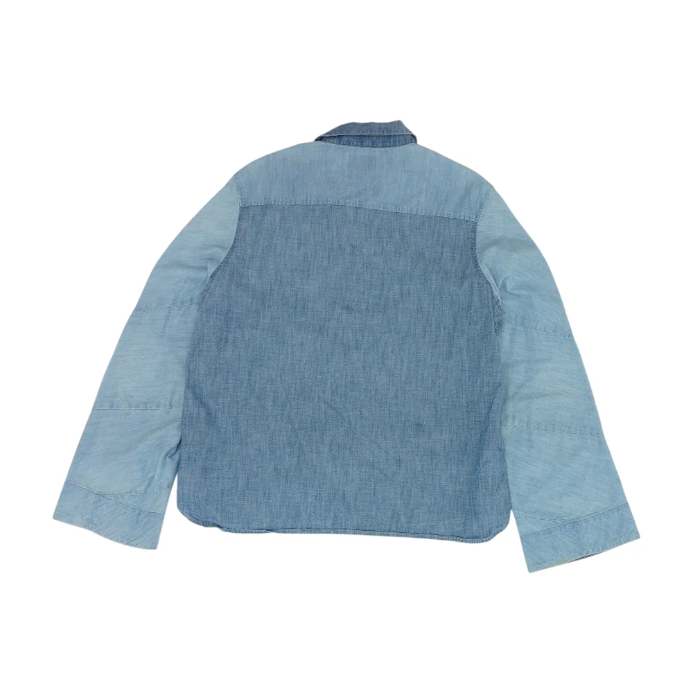 Blue Color Block Long Sleeve Button Down - Image 2