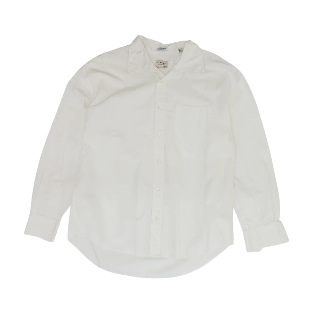White Solid Long Sleeve Button Down