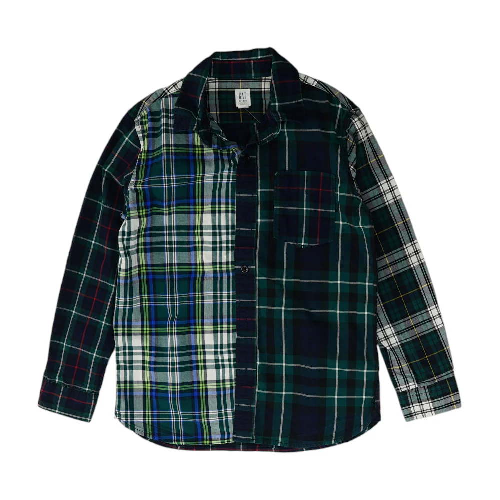 Green Plaid Long Sleeve Button Down