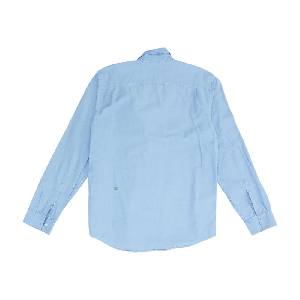 Blue Solid Long Sleeve Button Down - Image 2