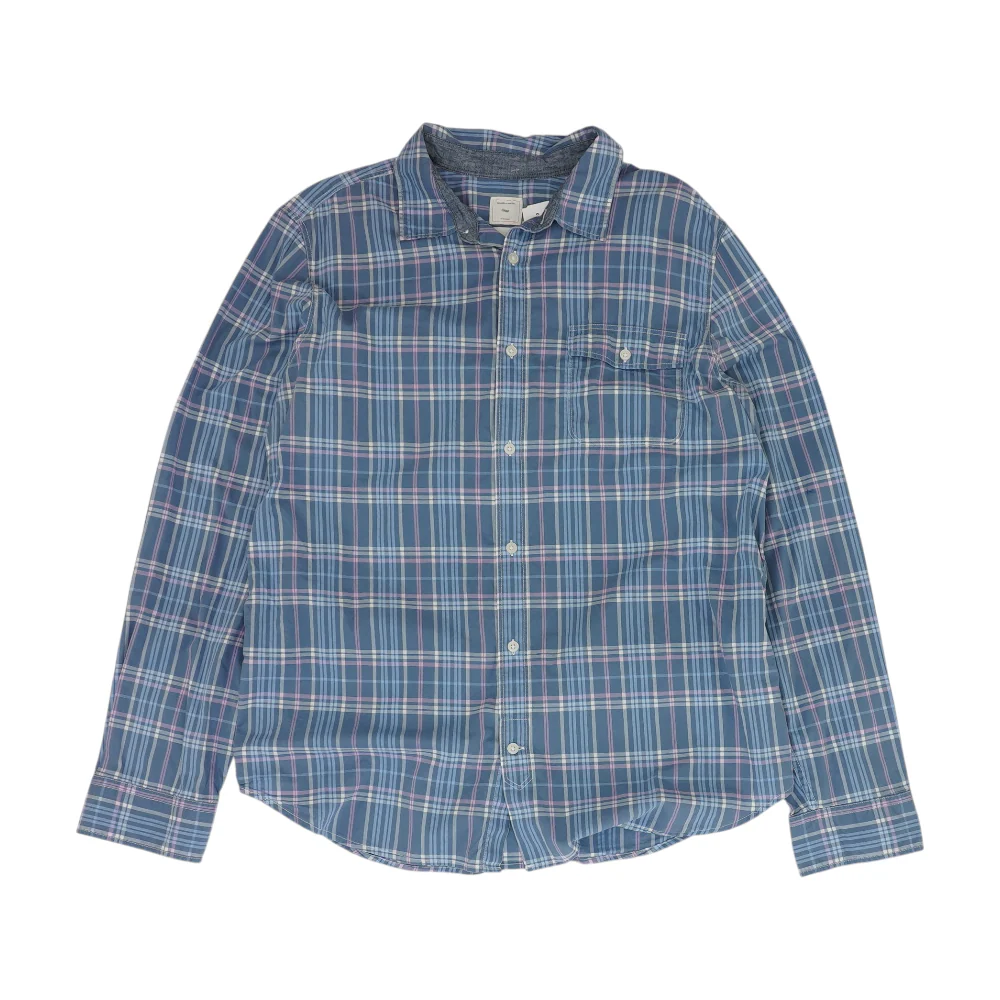 Blue Plaid Long Sleeve Button Down