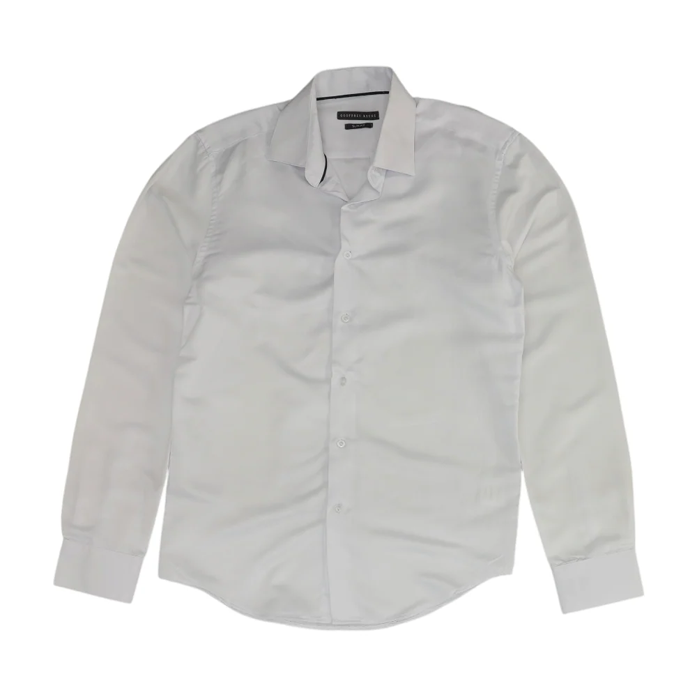 White Solid Long Sleeve Button Down