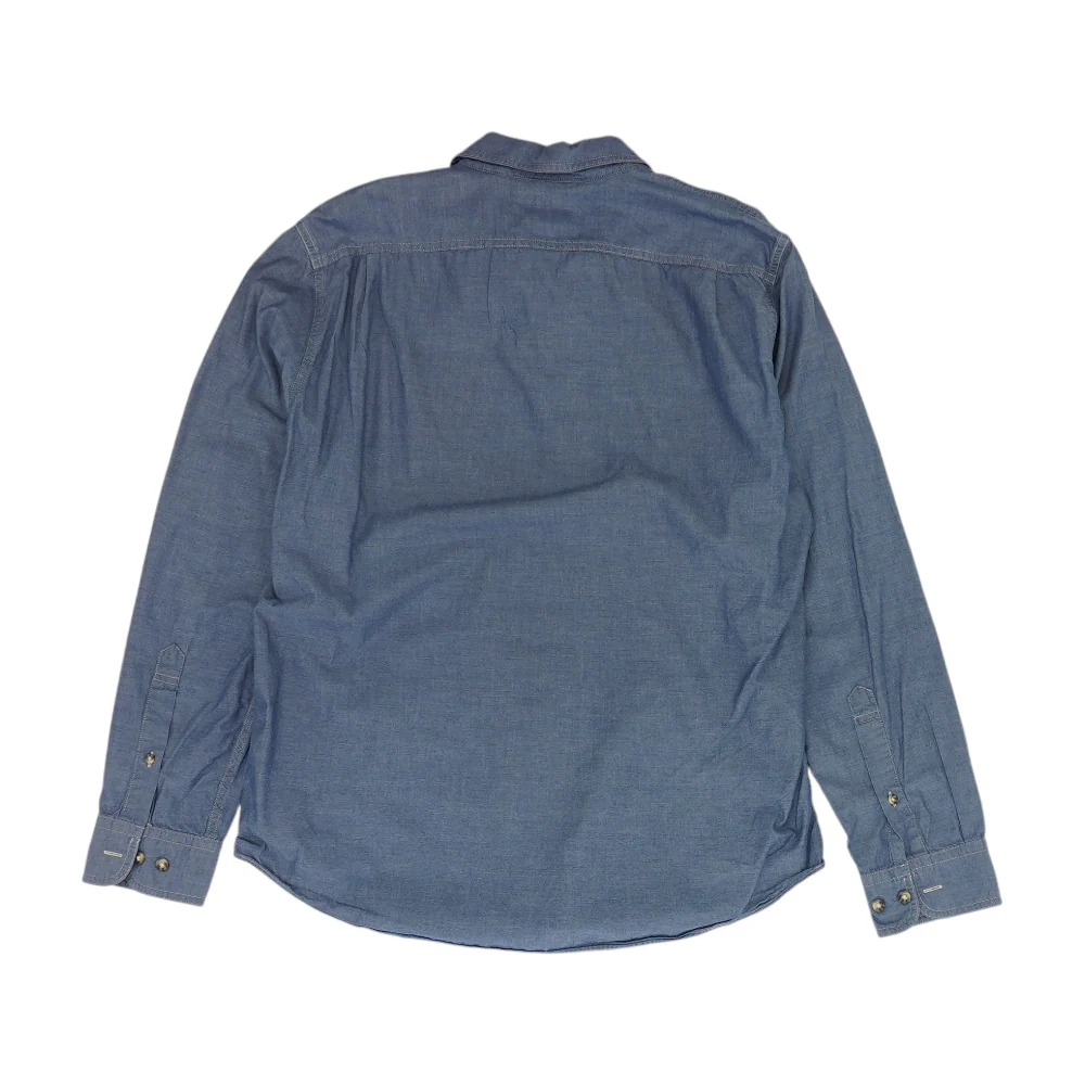 Blue Solid Long Sleeve Button Down - Image 2