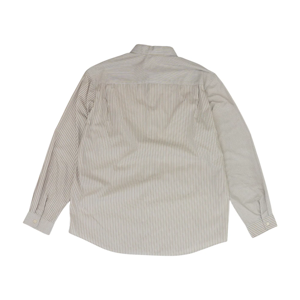 Beige Striped Long Sleeve Button Down - Image 2