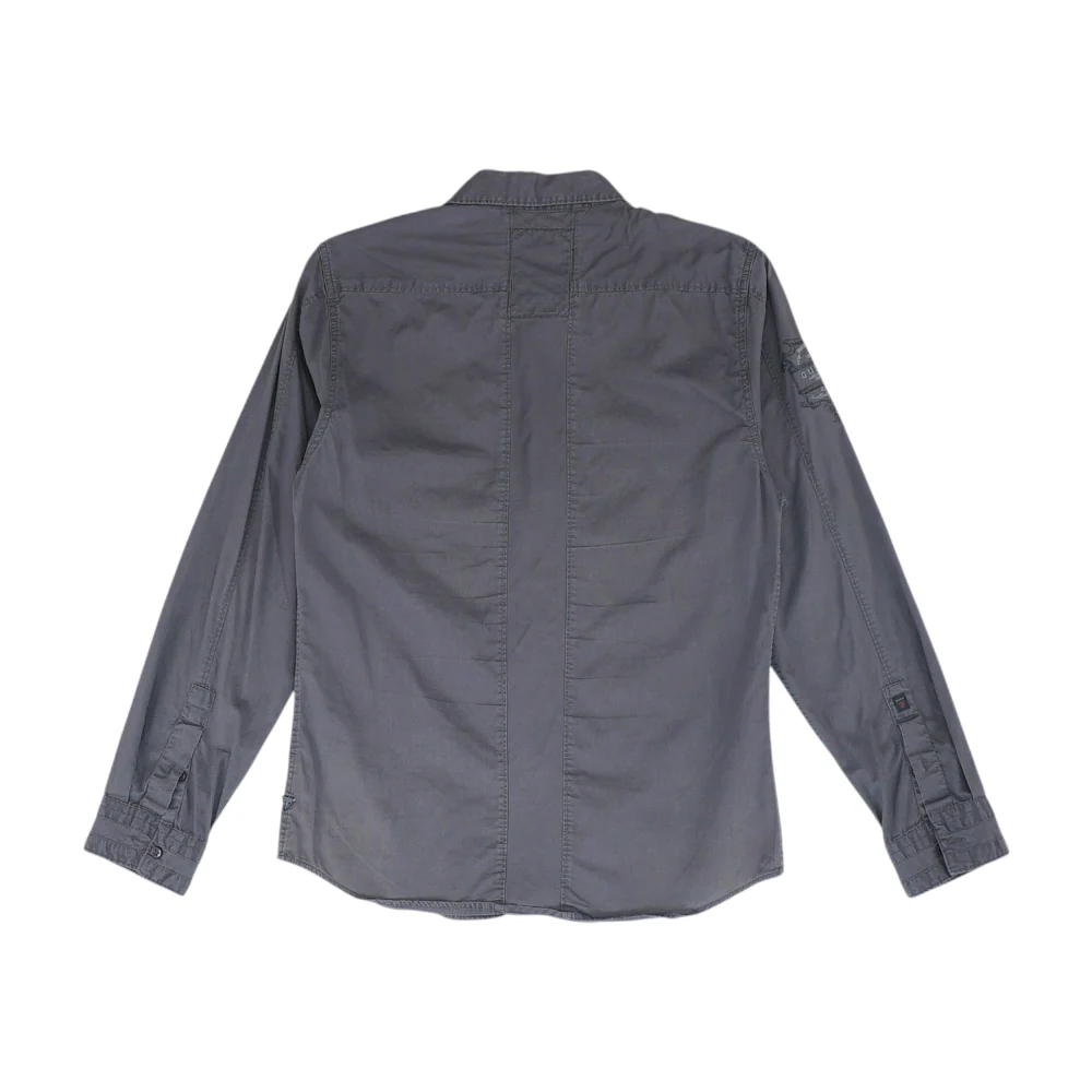 Gray Solid Long Sleeve Button Down - Image 2
