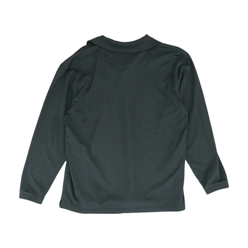 Charcoal Solid Long Sleeve Polo - Image 2