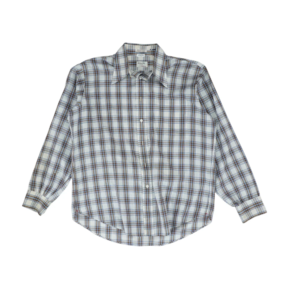 Vintage White Check Long Sleeve Button Down