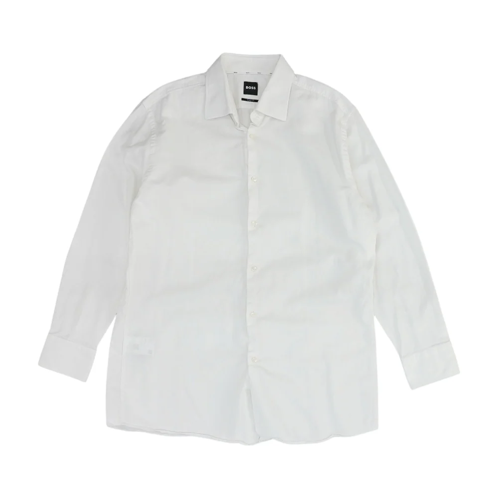 White Solid Long Sleeve Button Down