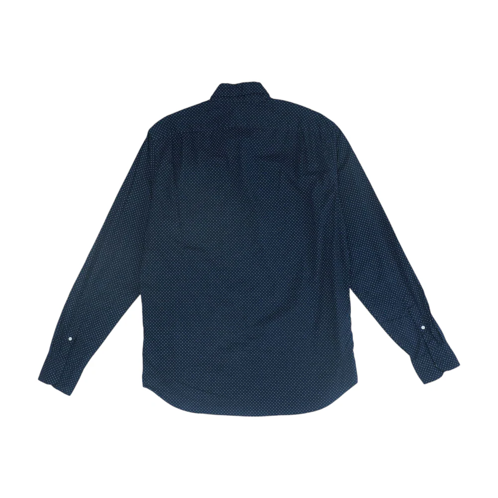 Navy Tall Polka Dot Long Sleeve Button Down - Image 2
